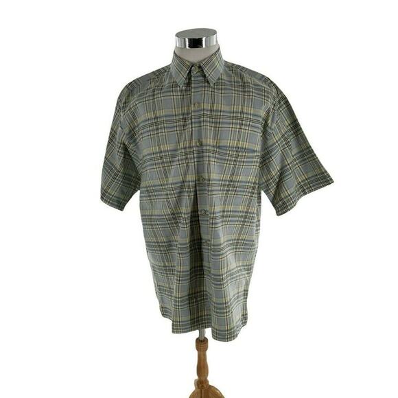 Eddie Bauer Shirt Mens Size Large Multicolor Short Sleeve Buttons Front Plaid - Picture 1 of 9